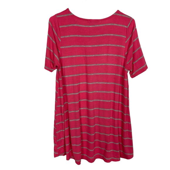NWT Inspire Maternity Pink Gray Striped Short Sleeve Top Women's Large - Picture 4 of 4